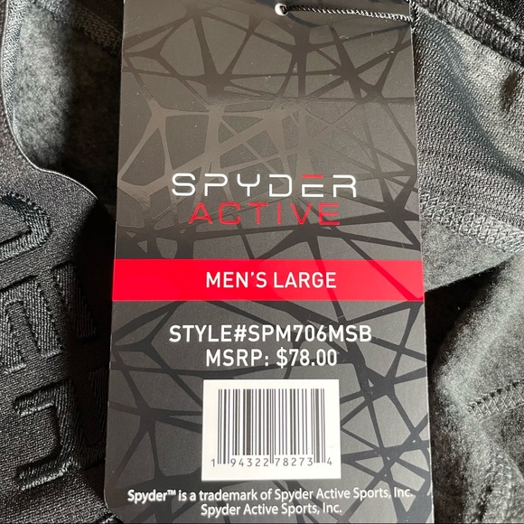 Spyder Mens Baselayer Active ProWeb Charcoal Gray Stretch Pants Tights Size L - Picture 3 of 8